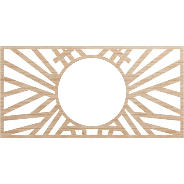 Ekena Millwork Hoover Wood Fretwork Pierced Ceiling Medallion, Alder, 34"W x 17"H x 12 5/8"ID x 3/8"T CMWP34X17X0375HOAL - main